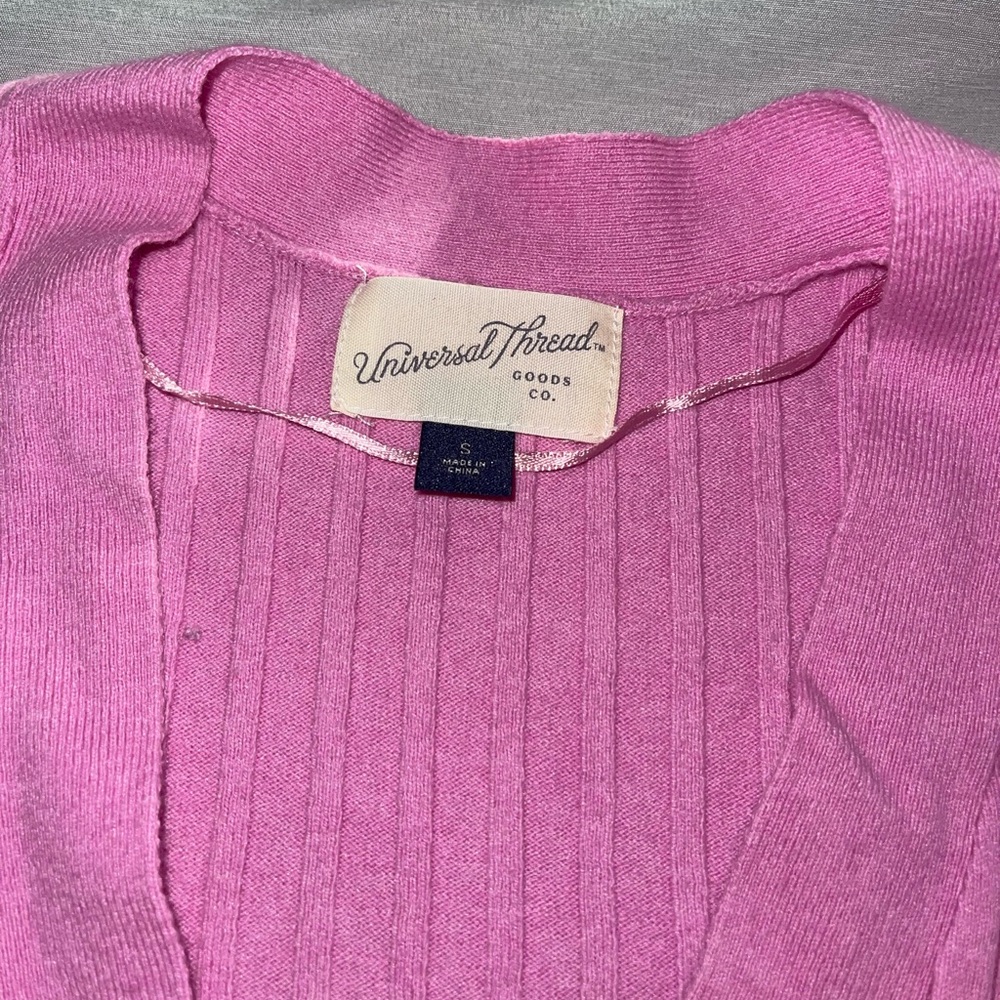 Pink Ribbed Button Up - Picture 3 of 3